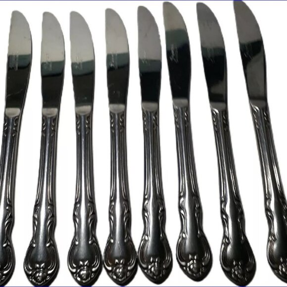 PRINCESS Stainless Flatware Set - Rose Pattern - Japan - 11+ 5pc PlaceSettings - Picture 11 of 16